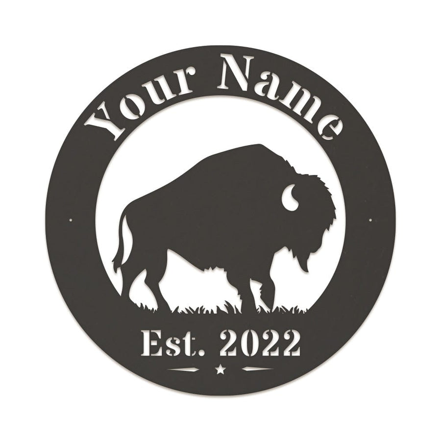 Bison Circle Monogram Sign