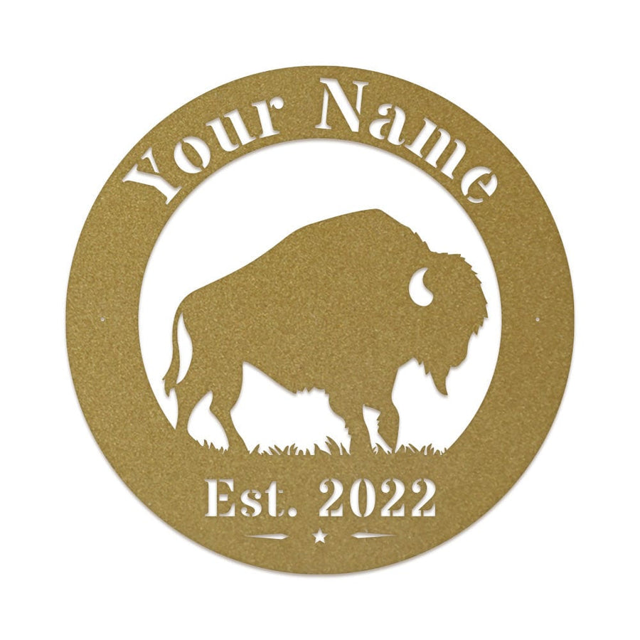 Bison Circle Monogram Sign
