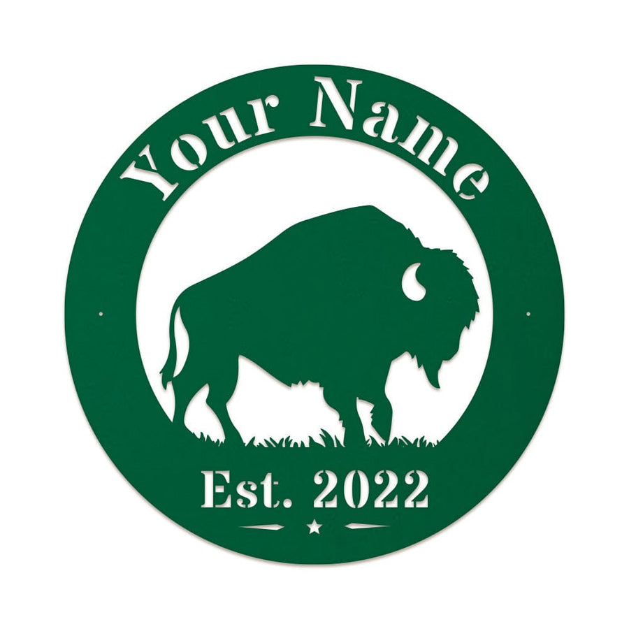 Bison Circle Monogram Sign