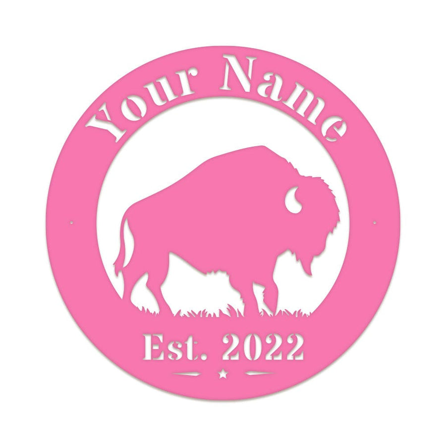 Bison Circle Monogram Sign