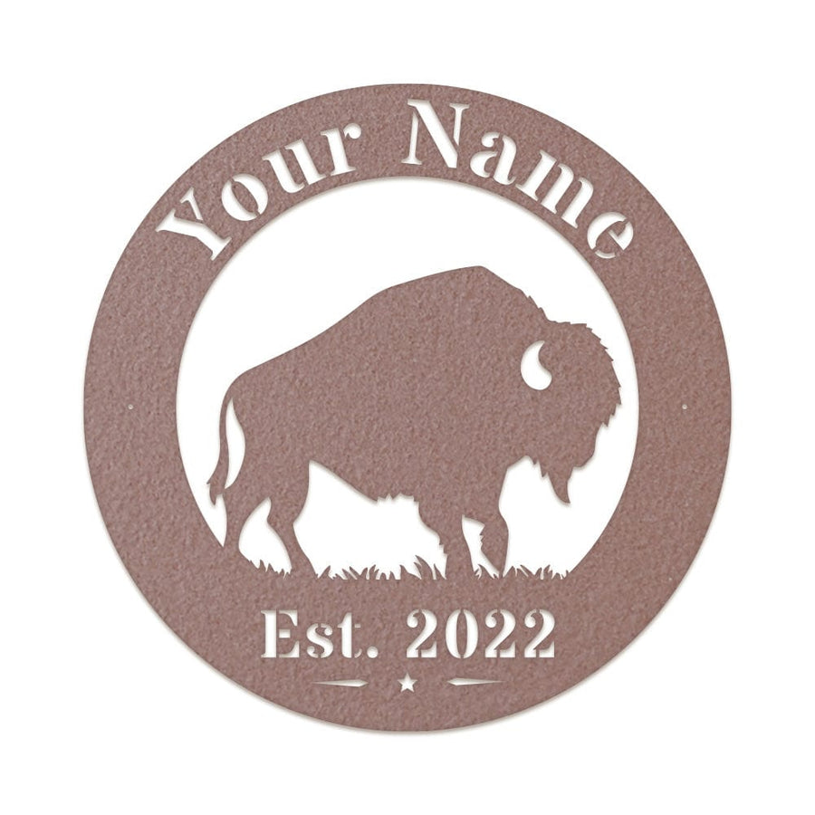 Bison Circle Monogram Sign