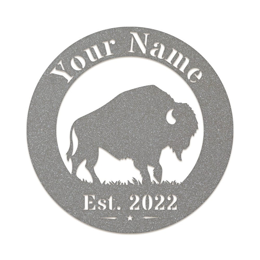 Bison Circle Monogram Sign