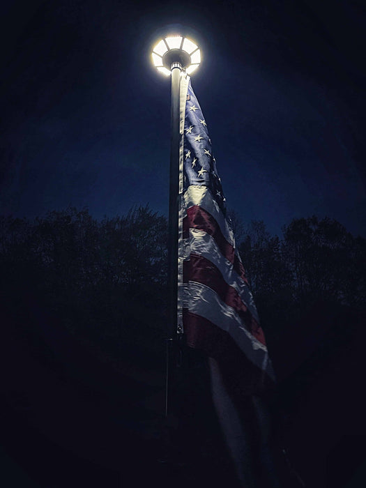 TelePatriot 800 Series Solar Flagpole Light - 200 LED Waterproof IP65