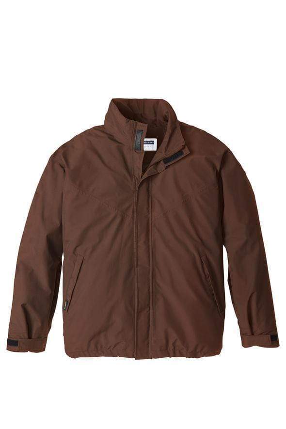 Blitz Waterproof Jacket: brown shell, front view.