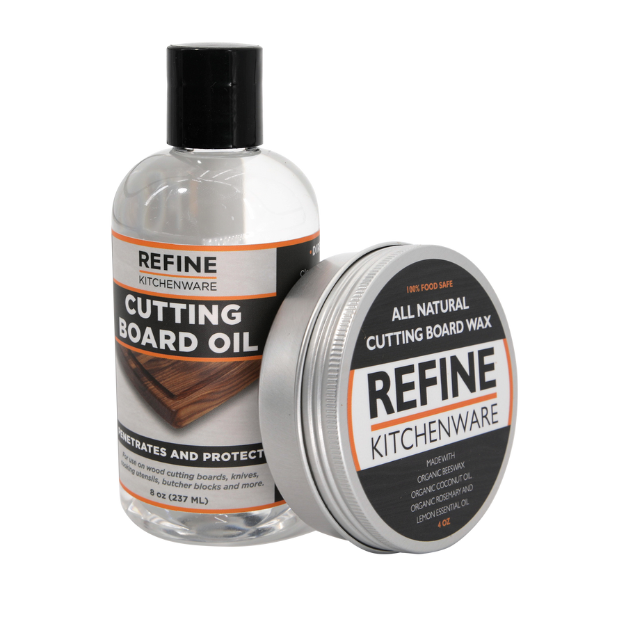Refine 4 oz cutting board wax and 8 oz cutting board oil care set