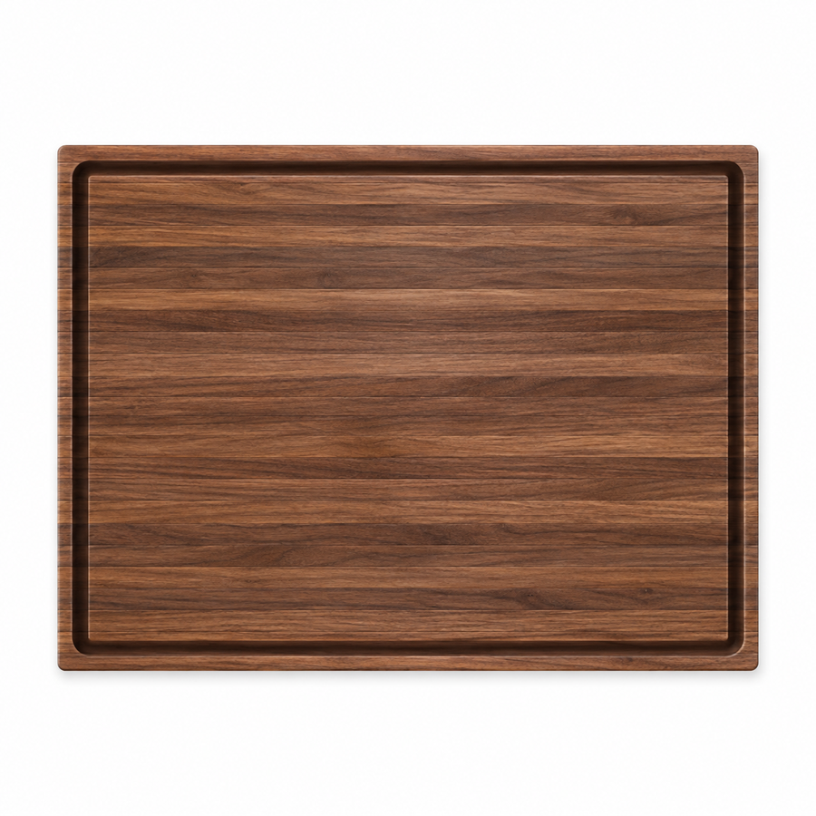 24 × 18 Walnut / Top Juice Groove / No Handles - top view