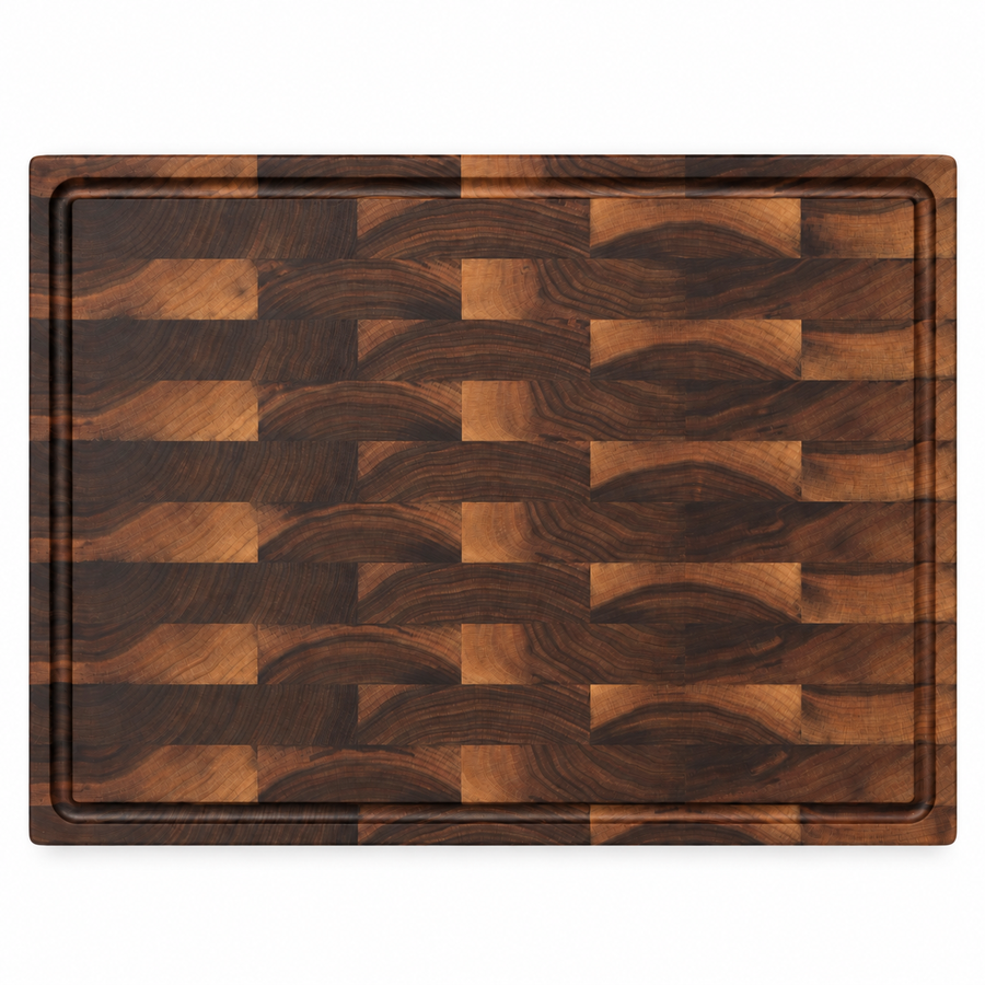 20 × 15 Walnut / Top Juice Groove / No Handles - top view