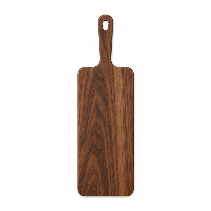 18 × 6 Walnut / No Groove / Paddle Handle - top view