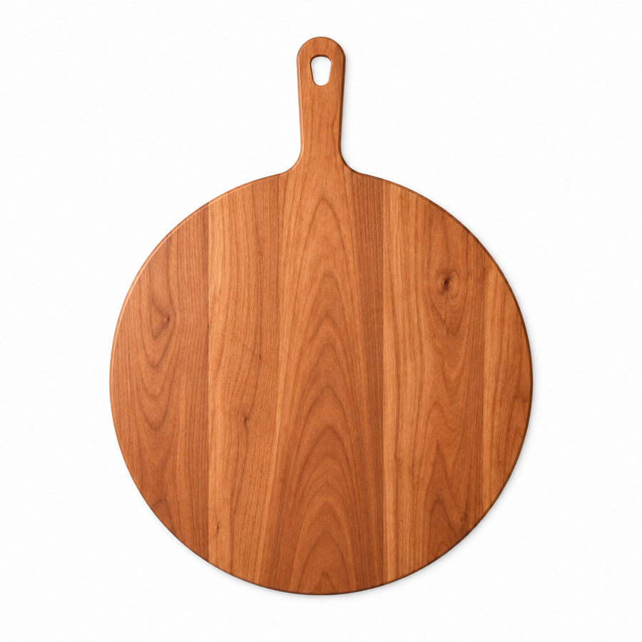 18" circle / 23.5" overall Cherry / No Groove / Paddle Handle - top view