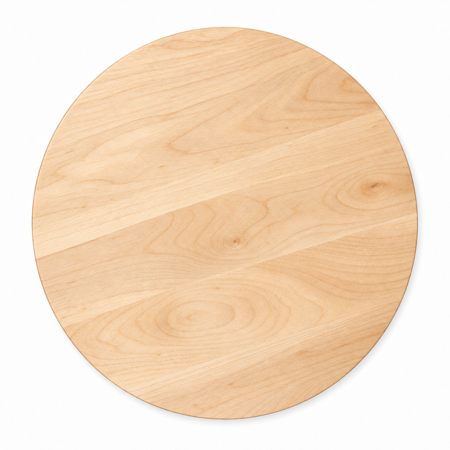 18-inch round Maple / No Groove / No Handles - top view