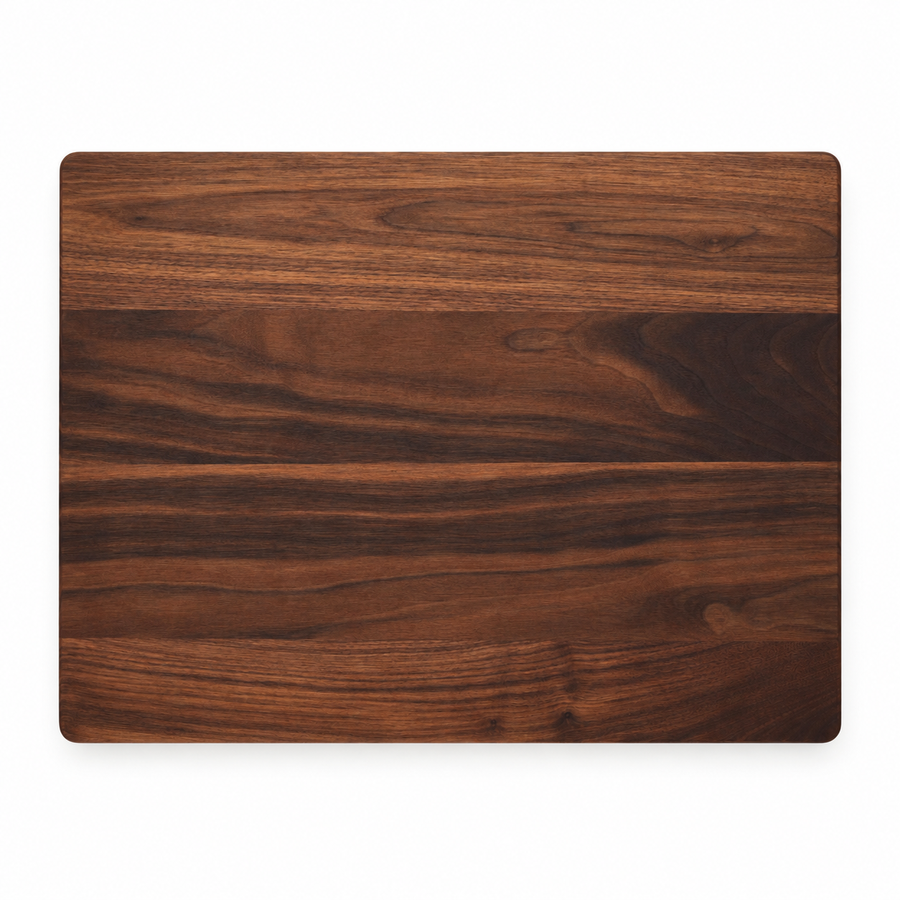 24 × 18 Walnut / Bottom Juice Groove / No Handles - top view