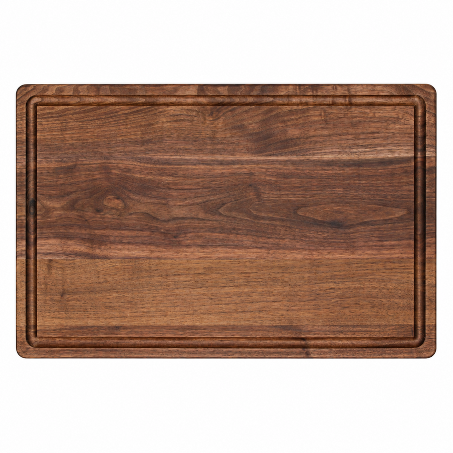 18 × 12 Walnut / Top Juice Groove / No Handles - top view
