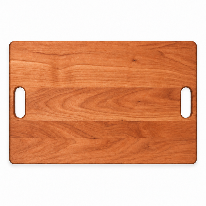 18 × 12 Cherry / No Groove / Cutout Handles - top view