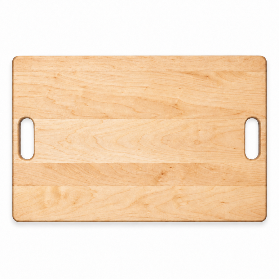18 × 12 Maple / No Groove / Cutout Handles - top view