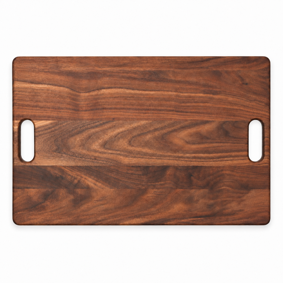 18 × 12 Walnut / No Groove / Cutout Handles - top view