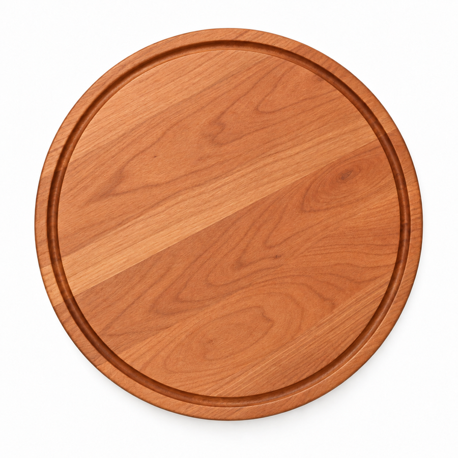 18-inch round Cherry / Juice Groove / No Handles - top view