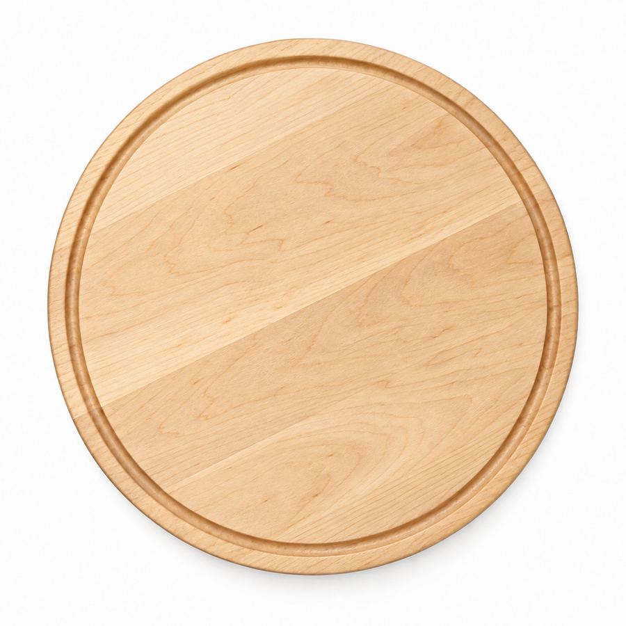 18-inch round Maple / Juice Groove / No Handles - top view