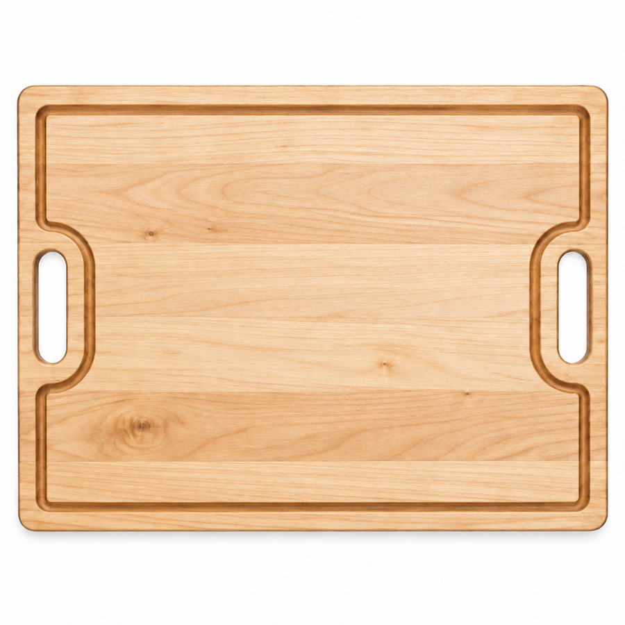 24 × 18 Maple / Top Juice Groove / Cutout Handles - top view