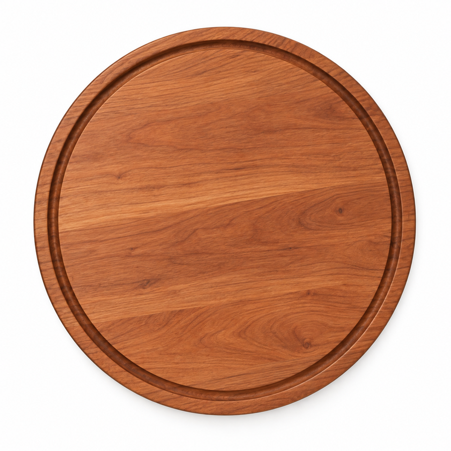 15-inch round Cherry / Juice Groove / No Handles - top view