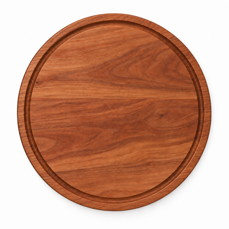 15-inch round Cherry / Juice Groove / No Handles - top view