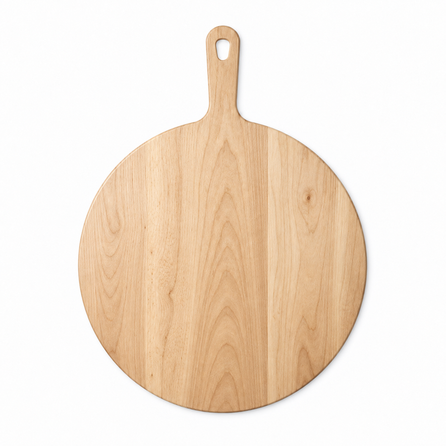 12" circle / 16.75" overall Maple / No Groove / Paddle Handle - top view