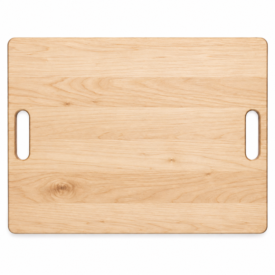 24 × 18 Maple / No Groove / Cutout Handles - top view