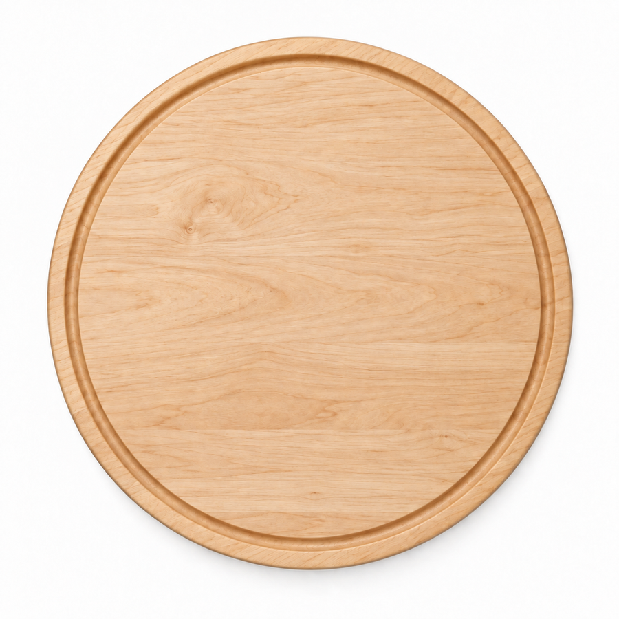 18-inch round Maple / Juice Groove / No Handles - top view