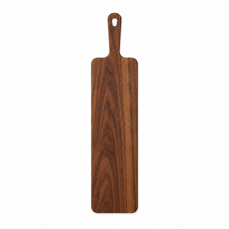 24 × 6 Walnut / No Groove / Paddle Handle - top view