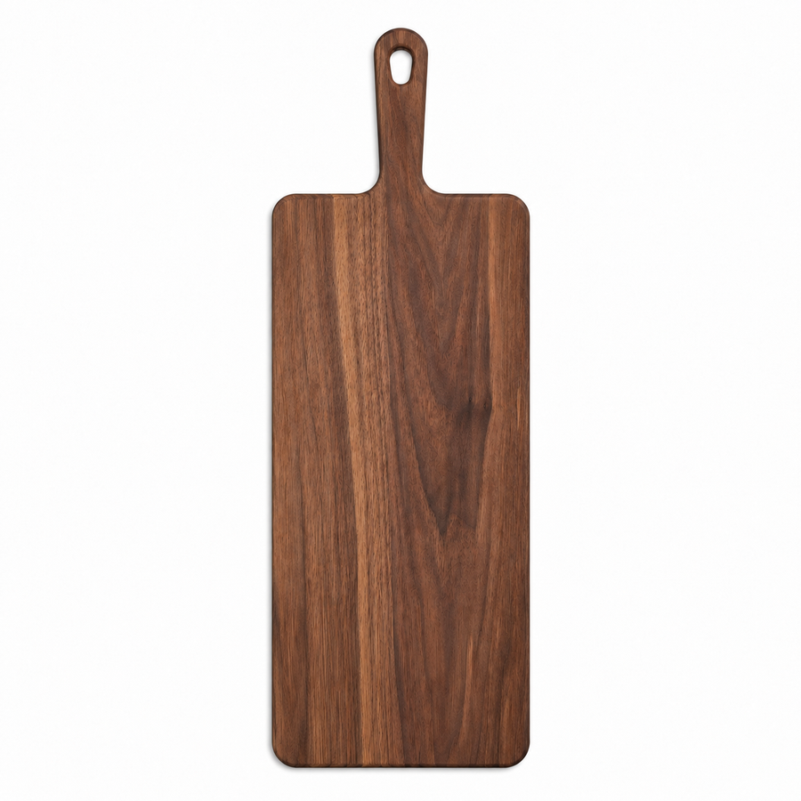 24 × 9 Walnut / No Groove / Paddle Handle - top view