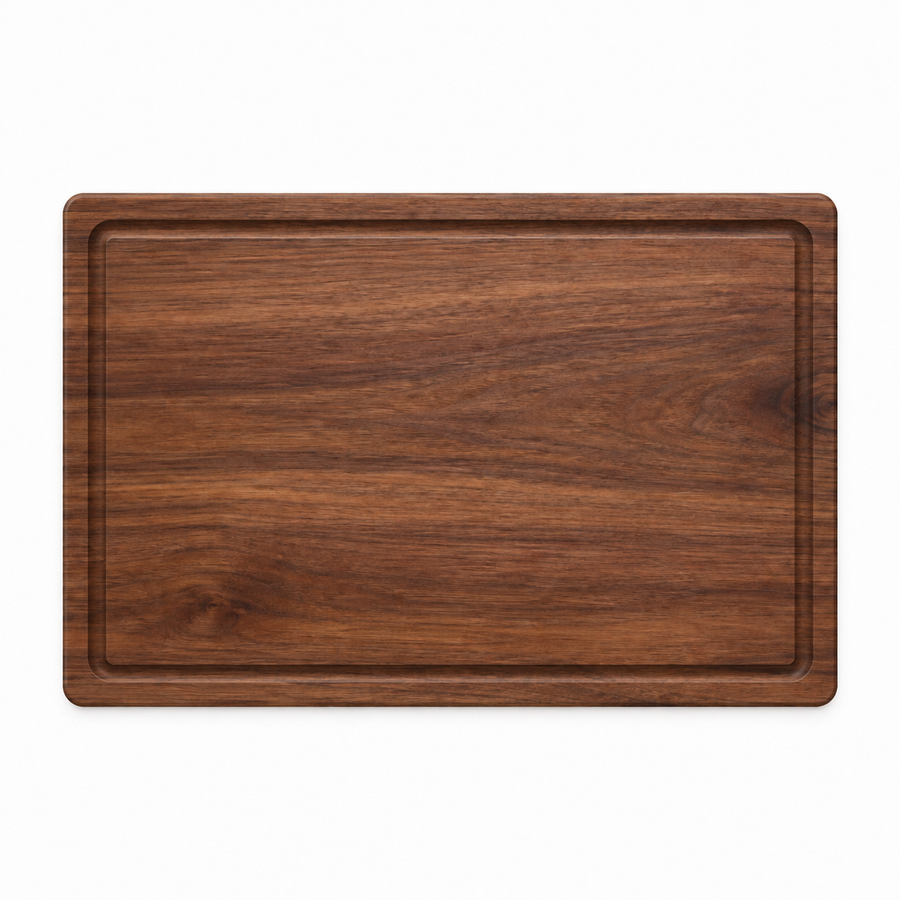 18 × 12 Walnut / Top Juice Groove / No Handles - top view