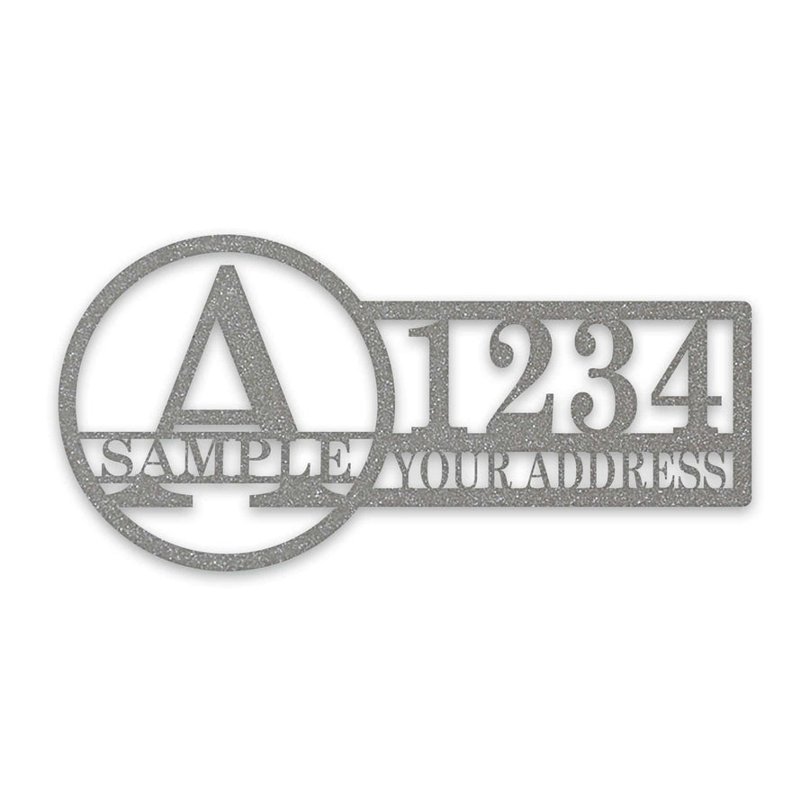 Bold Roman Split Letter Address Metal Sign