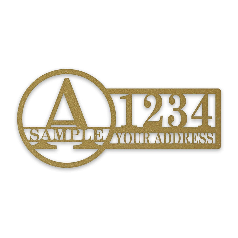 Bold Roman Split Letter Address Metal Sign