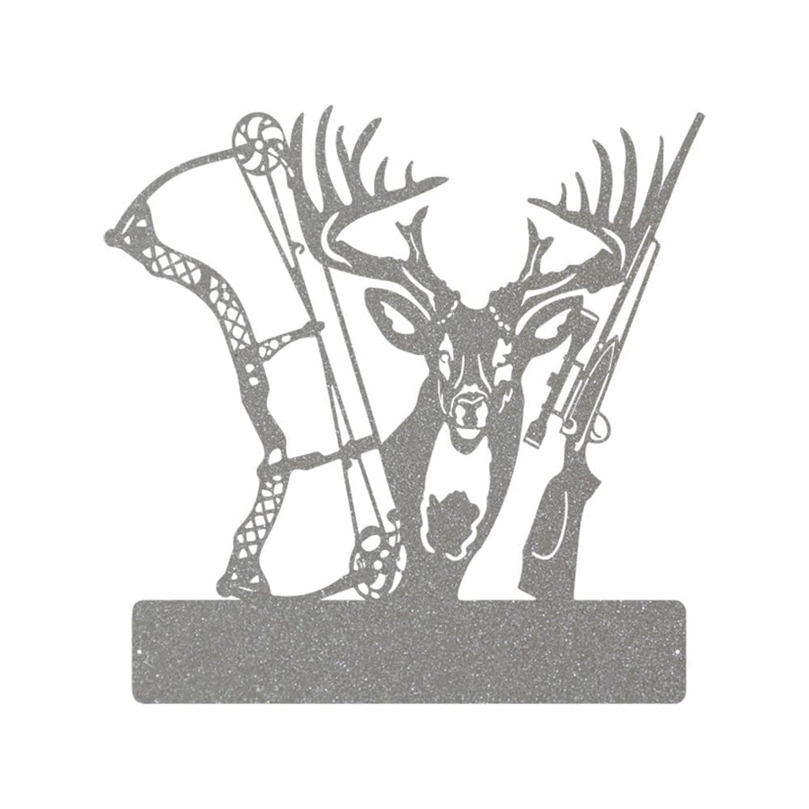 Metal Hunting Sign - Rustic Born to Hunt Monogram With Buck Silhouette
