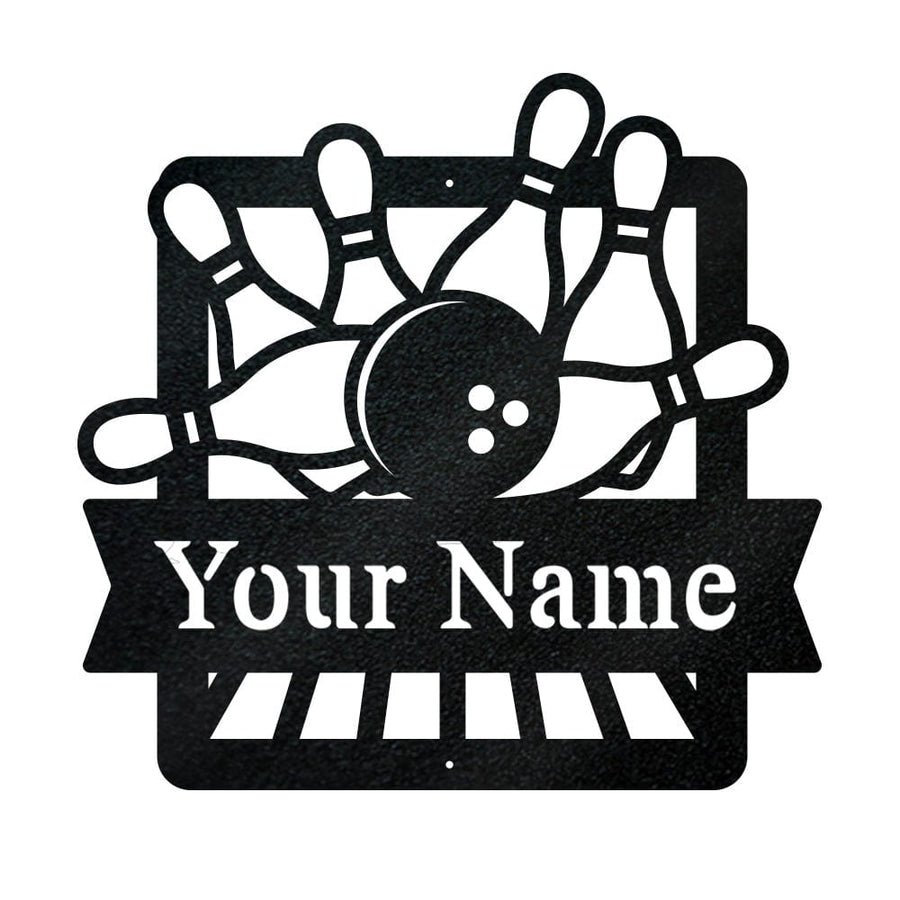Bowling Monogram Metal Sign