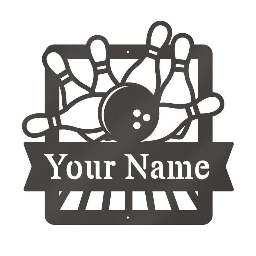 Bowling Monogram Metal Sign