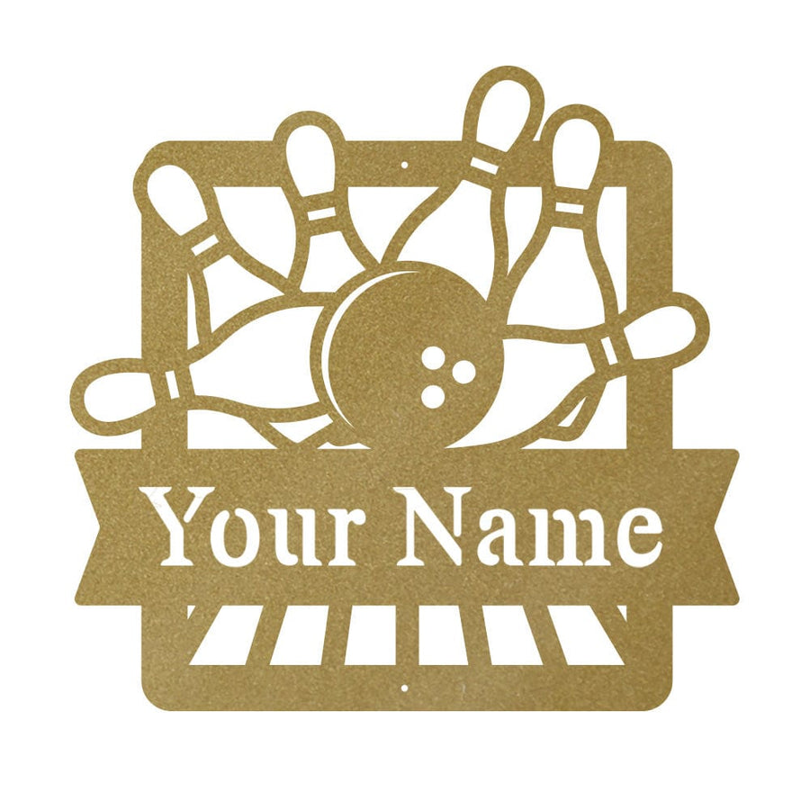 Bowling Monogram Metal Sign
