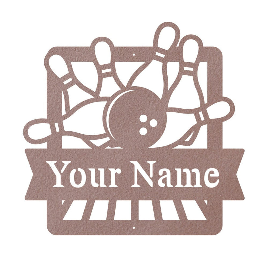 Bowling Monogram Metal Sign