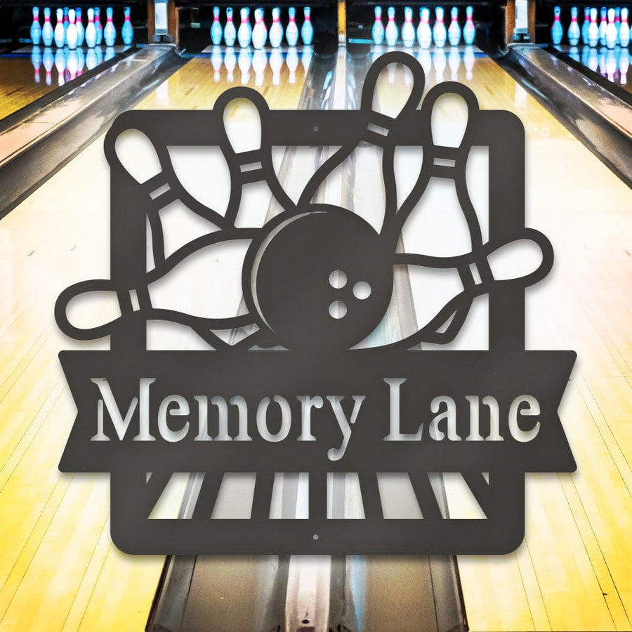Bowling Monogram Metal Sign