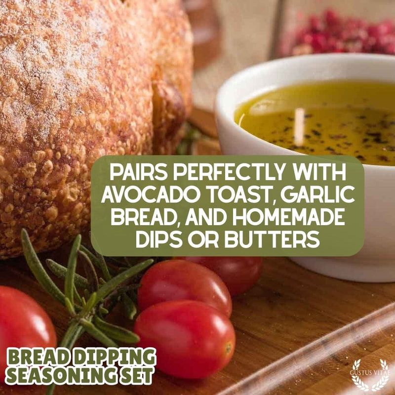 Bread Dipping Seasonings - Variety 6 Pack Collections & Gift Sets Gustus Vitae
