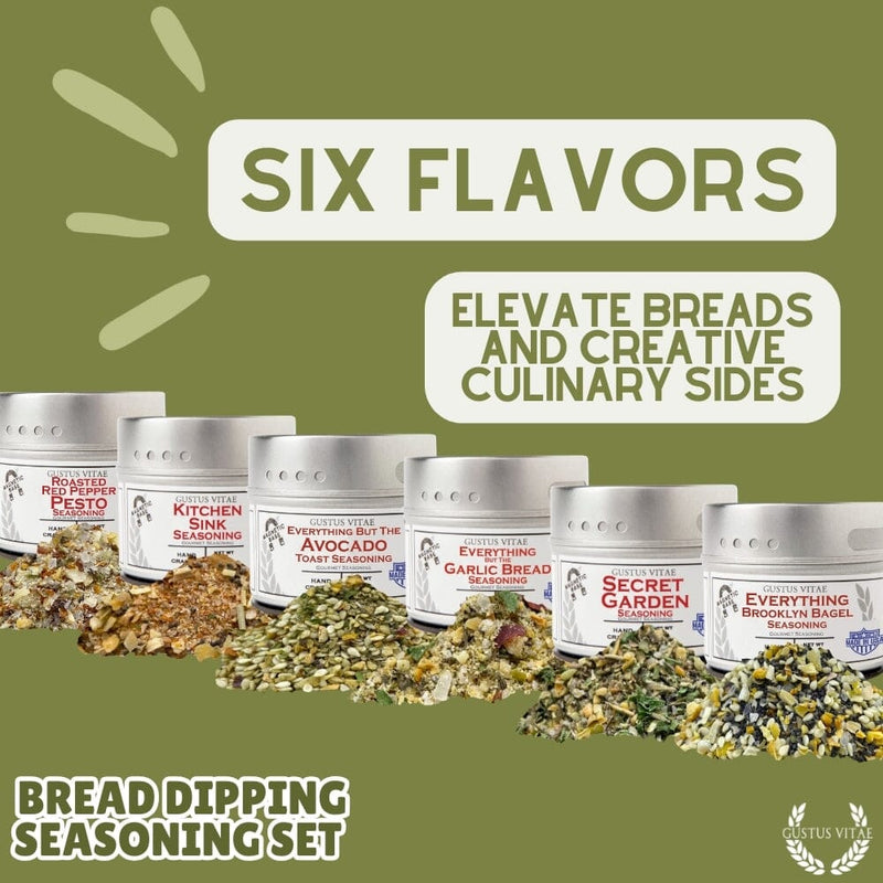 Bread Dipping Seasonings - Variety 6 Pack Collections & Gift Sets Gustus Vitae