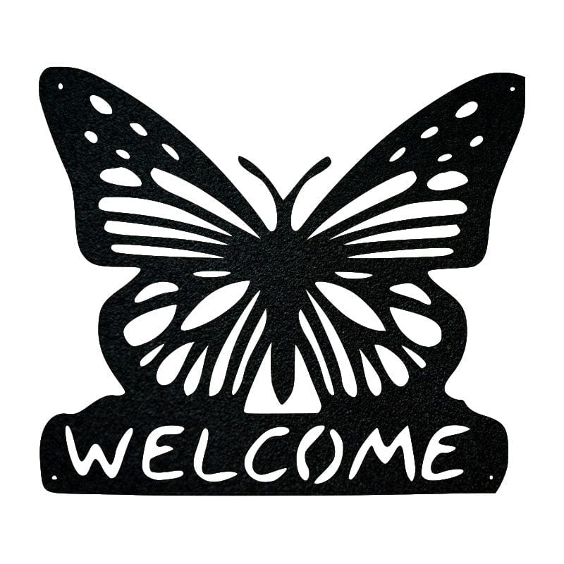 Butterfly Welcome Metal Sign