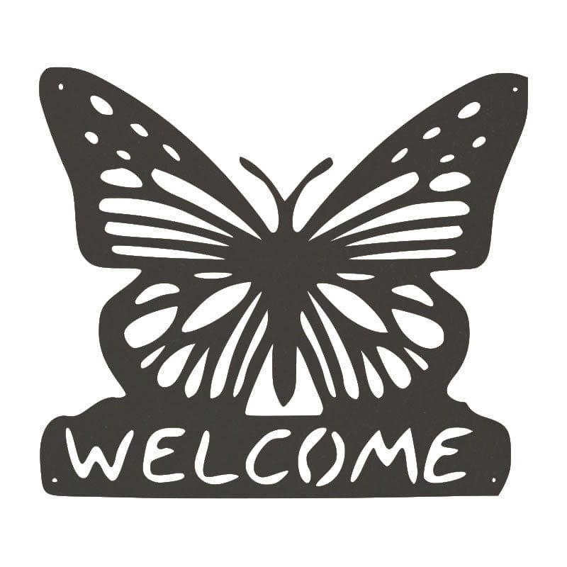 Butterfly Welcome Metal Sign
