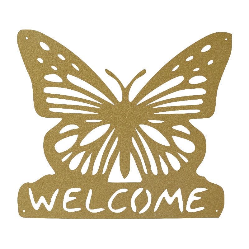 Butterfly Welcome Metal Sign