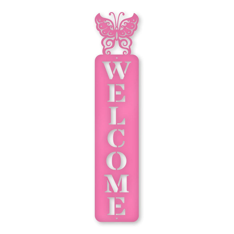Butterfly Welcome Metal Sign