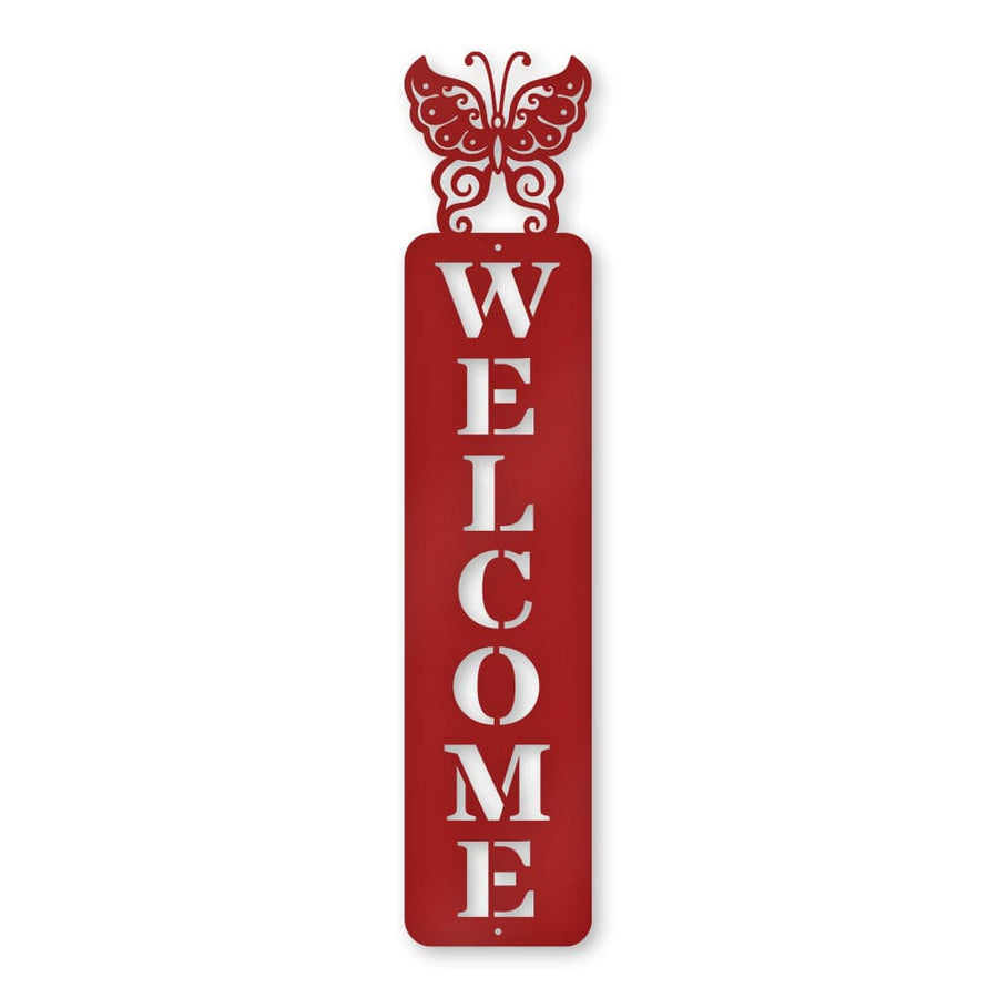 Butterfly Welcome Metal Sign