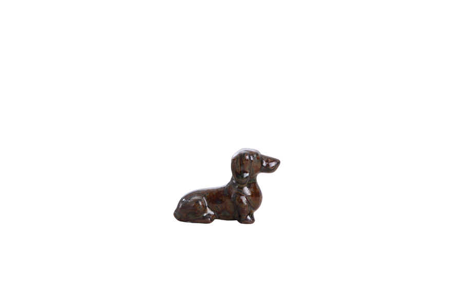 Butch Ceramic Dachshund Figurine - Dark Honey