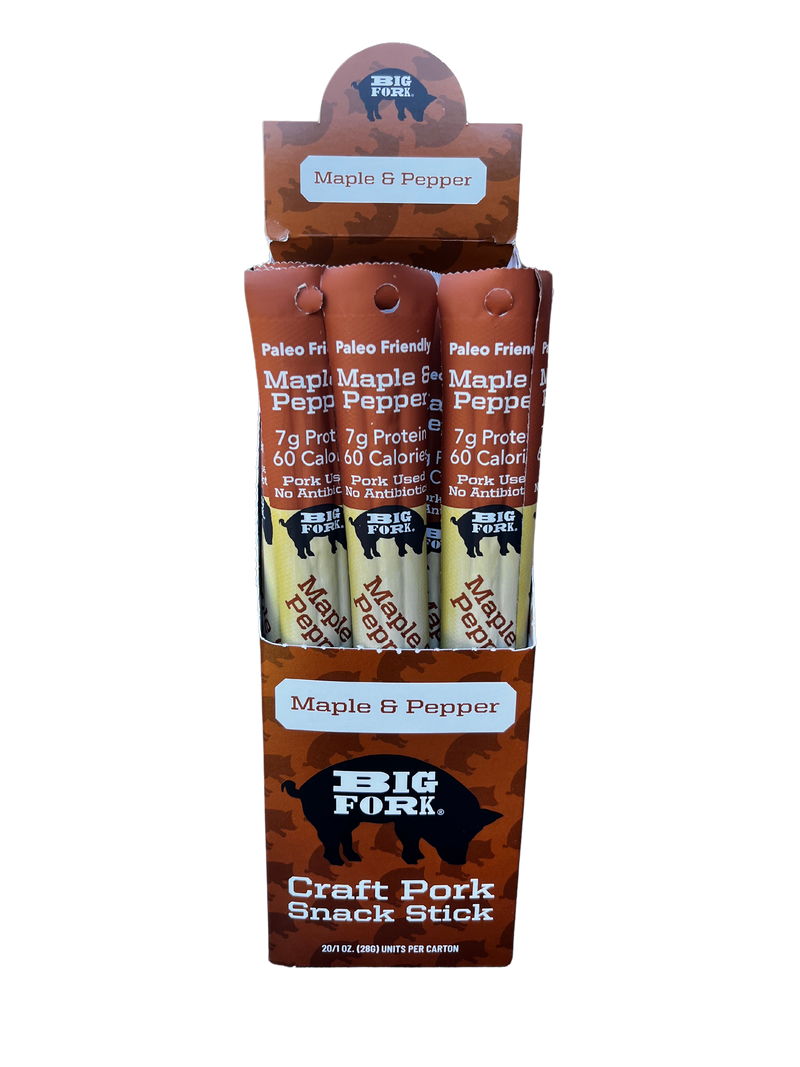 Craft Pork Snack Sticks - One Case (20 sticks) by Big Fork Brands