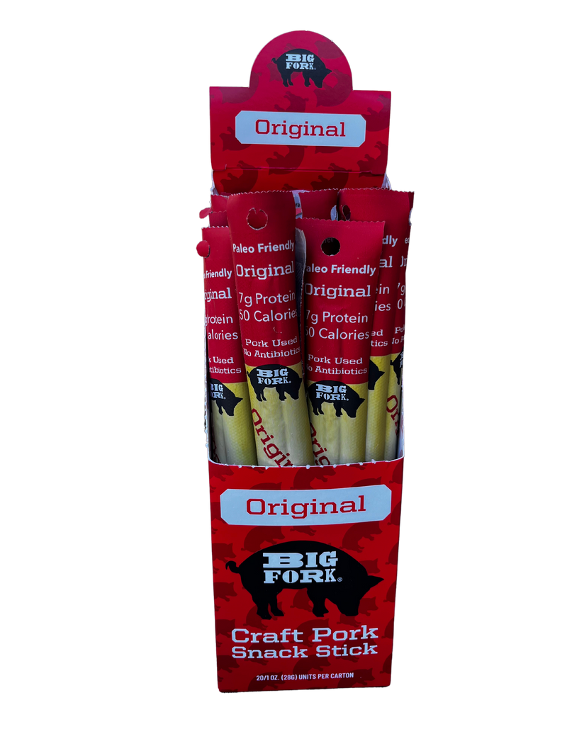 Craft Pork Snack Sticks - One Case (20 sticks) by Big Fork Brands