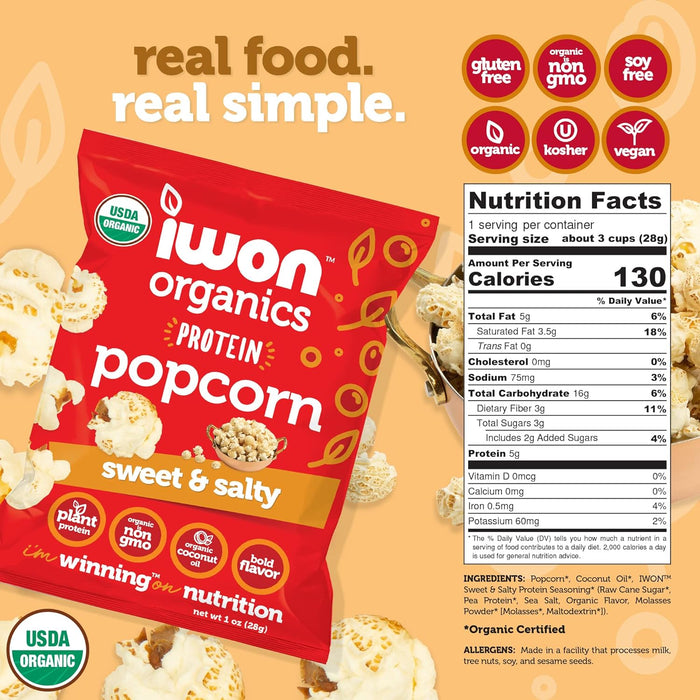 CampusProtein.com - iwon Organics Organic Protein Popcorn - | Delivery near me in ... Farm2Me #url#