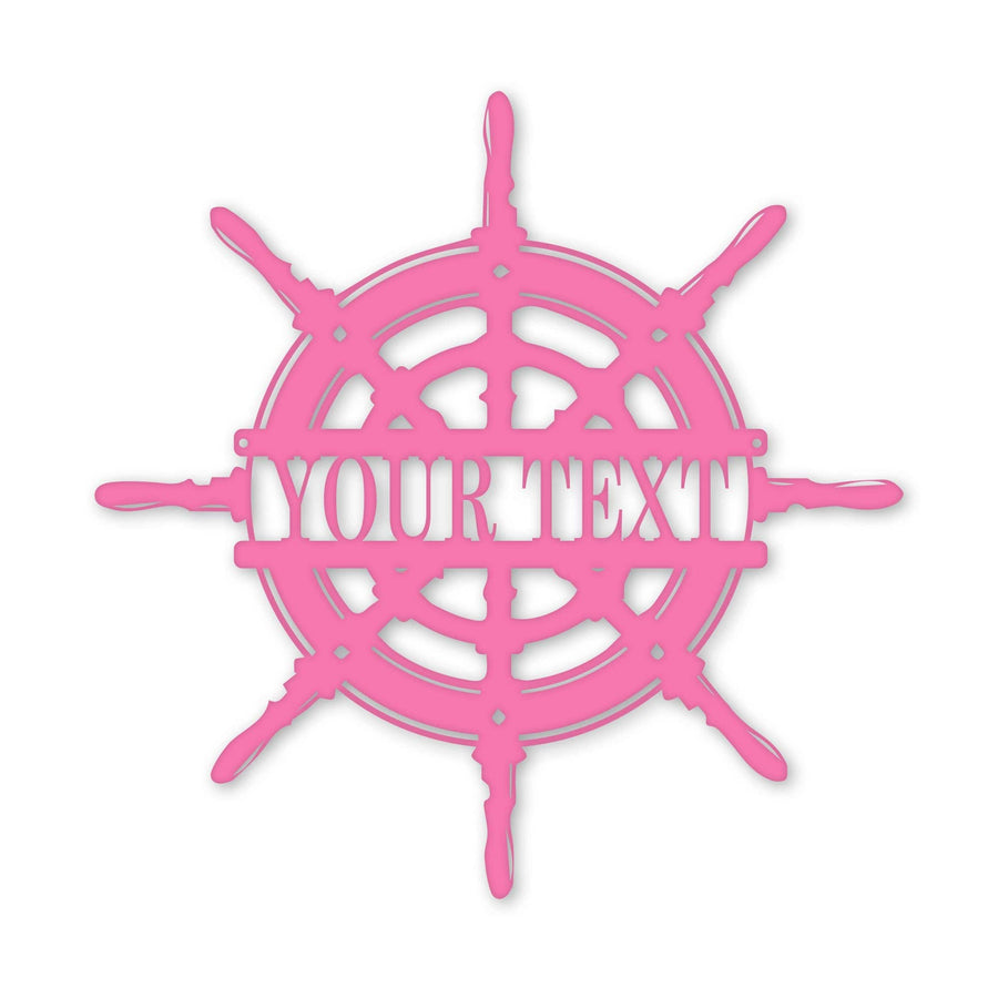 Captain's Wheel Personalized Monogram Metal Sign